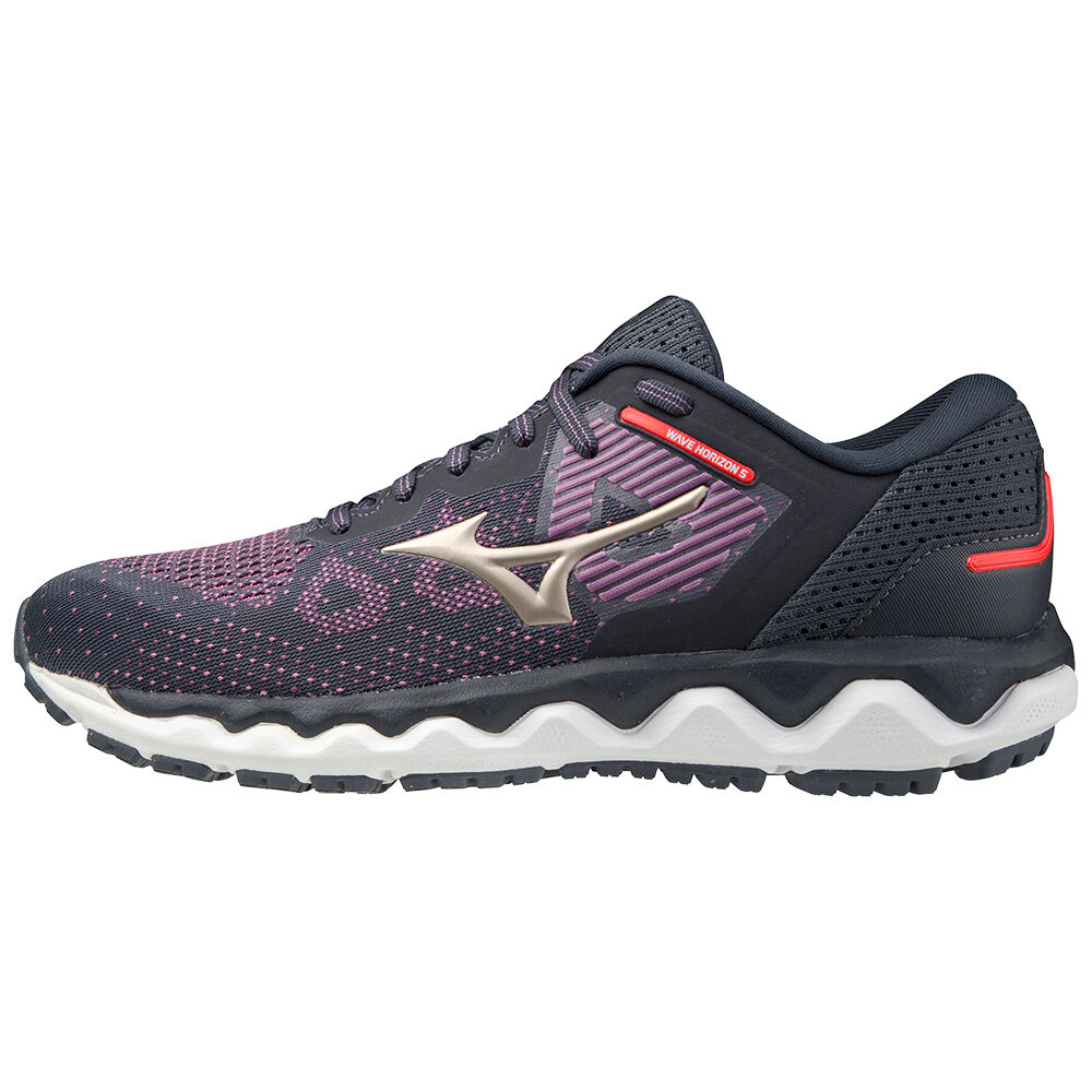 Womens Mizuno Wave Horizon 5 Running Shoes Navy/Purple/Gold Philippines (ZMGXAR097)